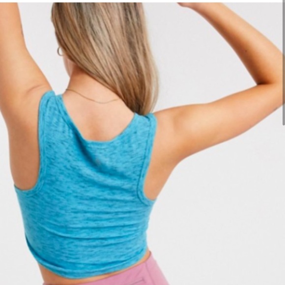 Free People FP Movement New Moon Blue Twist Workout Yoga Top Cropped Athleisure - Picture 3 of 8